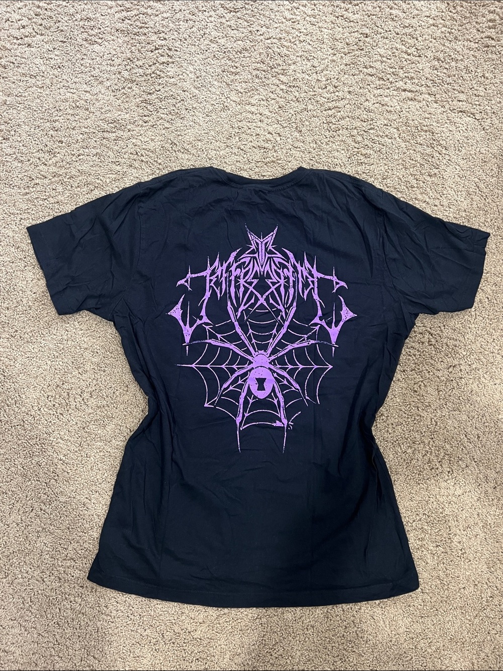 Jeffree Star Black Tee with Purple Spiderweb Graphic